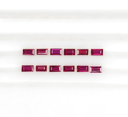 Natural Ruby Mozambique Baguette 3X1.5 MM