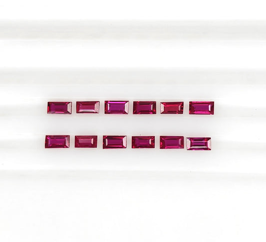Natural Ruby Mozambique Baguette 3X1.5 MM