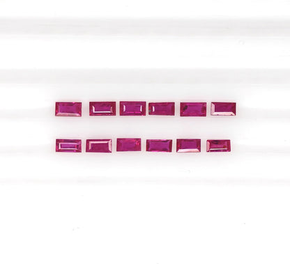 Natural Ruby Mozambique Baguette 3X1.5 MM