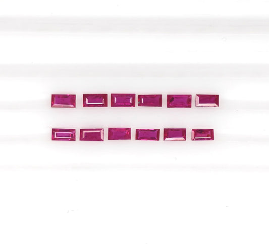 Natural Ruby Mozambique Baguette 3X1.5 MM
