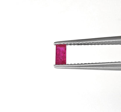 Natural Ruby Mozambique Baguette 5X2.5 MM