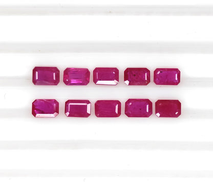 Natural Ruby Mozambique Octagon 6x4 MM