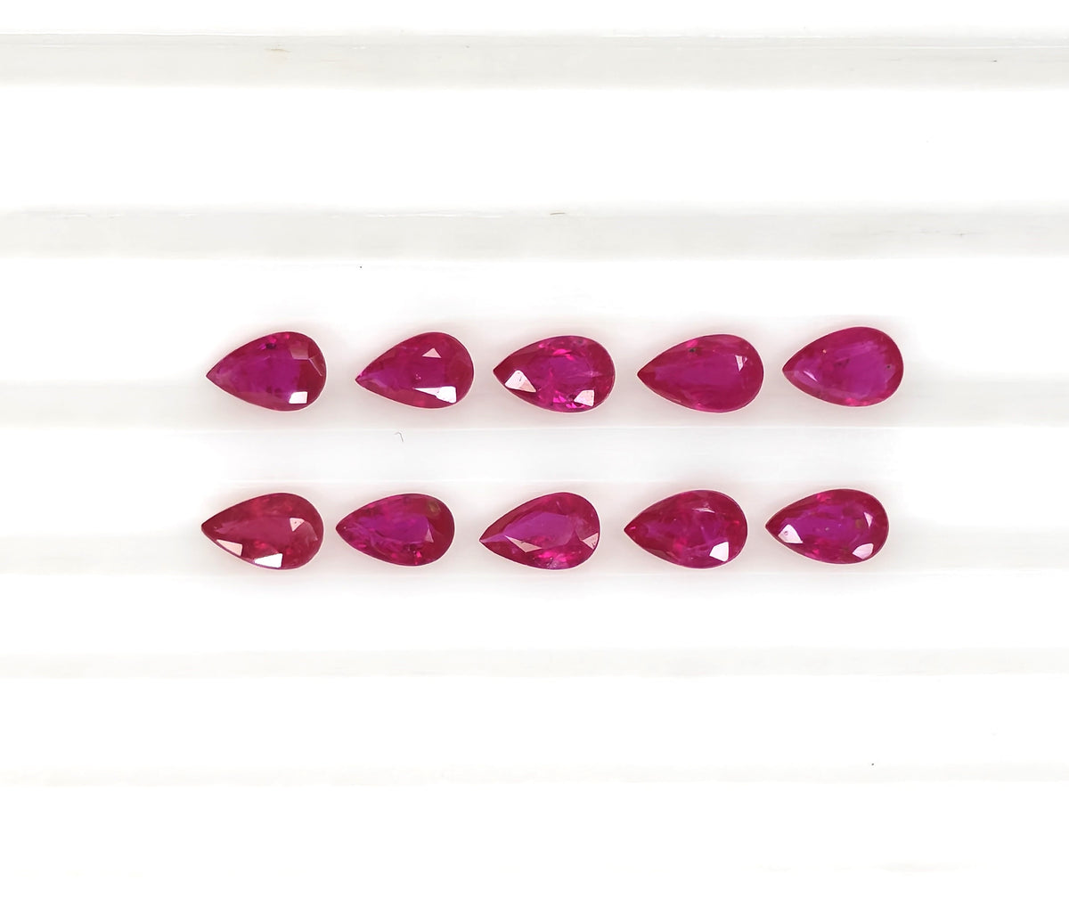 Natural Ruby Mozambique Pear 5x3 MM