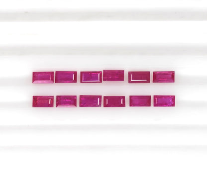 Natural Ruby Mozambique Baguette 4x2 MM