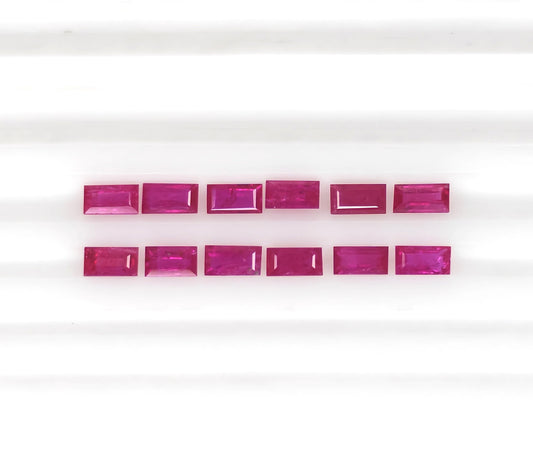 Natural Ruby Mozambique Baguette 4x2 MM
