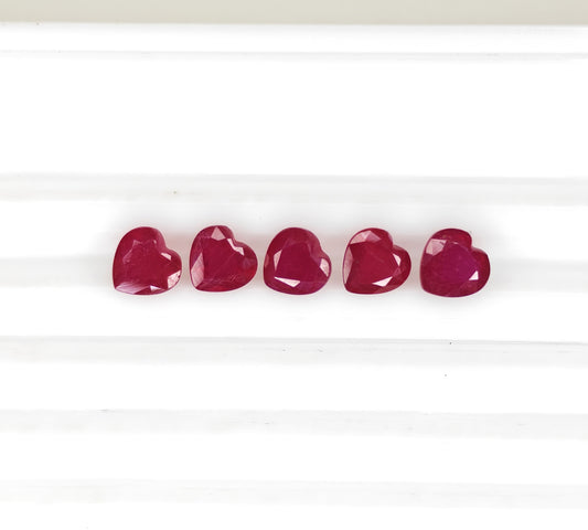 Natural Ruby Bangkok Heart 7 MM